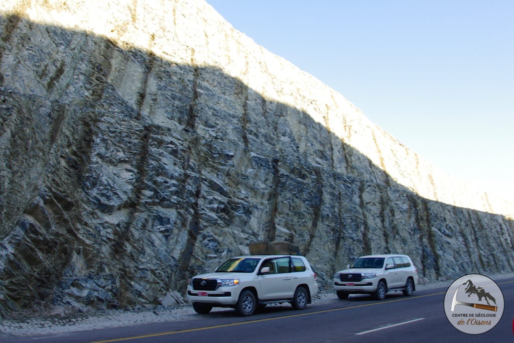 Détail du complexe filonien de l'ophiolite d'Oman.